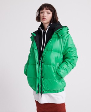 Superdry Astrid Puffer Női Kabát Zöld | JUNRW8294